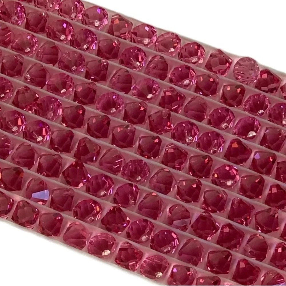 Swarovski Lot/24 8mm Rose Bicone Faceted Loose Crystals - Made in Austria